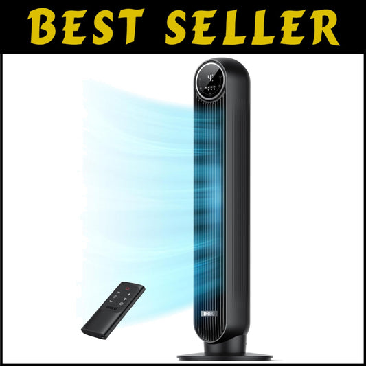Compact 36-Inch Tower Fan with Remote, 4 Modes & 8H Timer for Peaceful Airflow