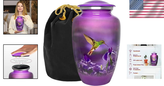 Elegant Hummingbird Cremation Urn for Adult Ashes - Large 200 lbs Capacity