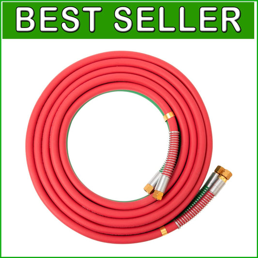 1-Year Warranty Oxy Acetylene 1/4" Hose Set with B Fittings & Strain Relief