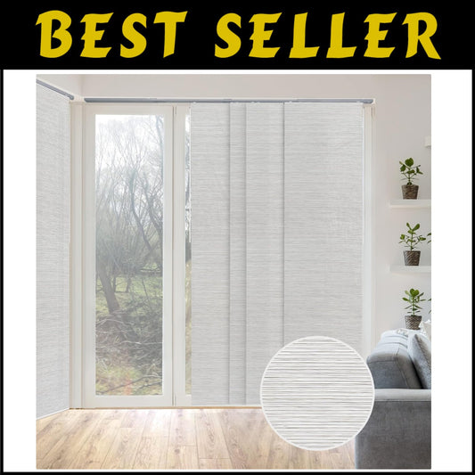 Cordless Vertical Blinds for Patios - 4 Panels, 45.8"-86" Wide, Light Filtering