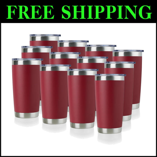 Durable Powder Coated Stainless Steel Tumblers - 20oz, Ideal for Travel