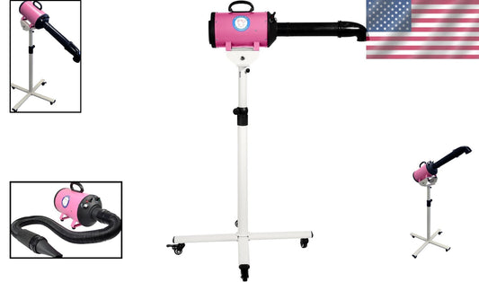 Flying Pig High Velocity Pet Grooming Dryer - Adjustable Stand & Heat Control