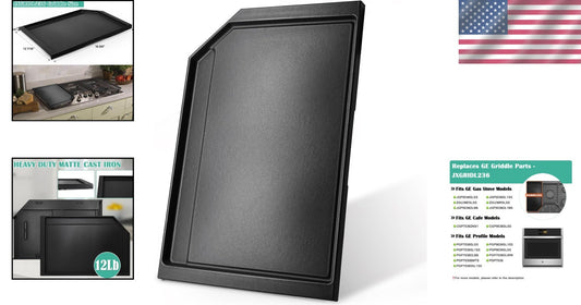 Durable Cast Iron Griddle Plate for GE Cafe & Profile Gas Stoves - 18.6" x 12.4"
