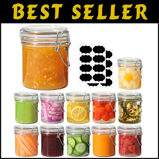 Durable 8oz Glass Canning Jars Set of 12 - Airtight Seal for Preserving Foods