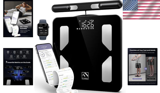 Elegant Black Body Composition Analyzer with LED Display & Bluetooth Integration