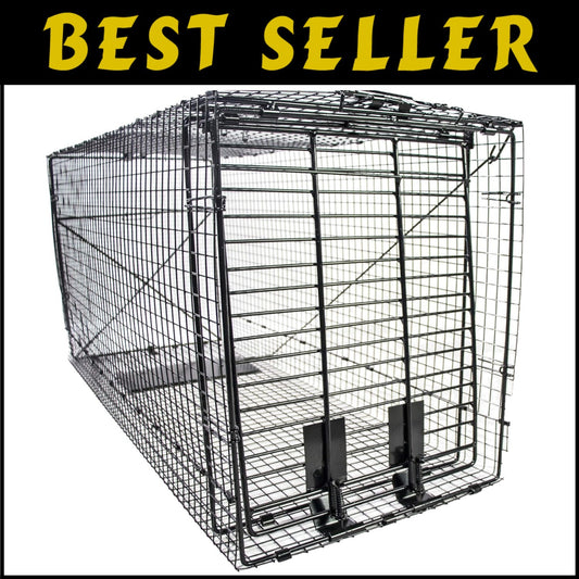 Durable 50 Inch Black Animal Trap - Capture Groundhogs, Coyotes Safely