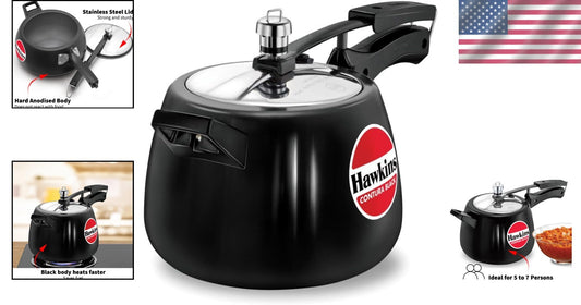 4L Hard Anodized Black Pressure Cooker - Modern Design for Fast Cooking