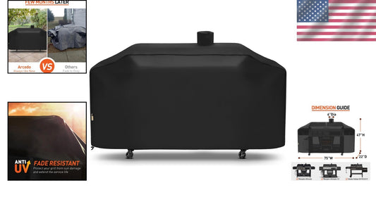 Durable Fade-Resistant Grill Cover for 75" Combo Grills - Adjustable Drawstring