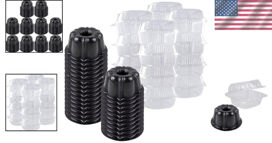 Eco-Friendly Reusable Mini Cake Mold - 50 Non-Stick Baking Pans With Containers