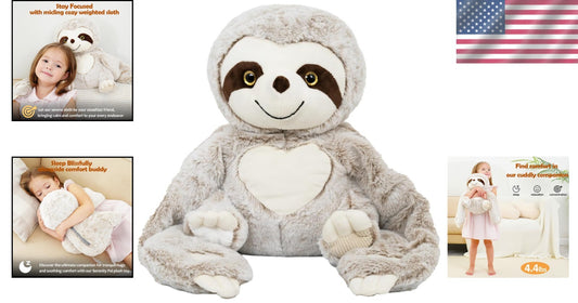 Cozy 4.5 lbs Sloth Plush Toy for Sensory Needs | Comfort for Kids & Adults