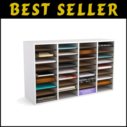 Sturdy Adjustable Literature Organizer - 36 Compartment Solution for Home Office