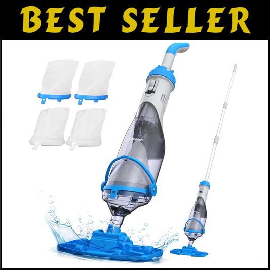 Cordless Rechargeable Pool Vacuum with Telescopic Pole for Effortless Cleaning