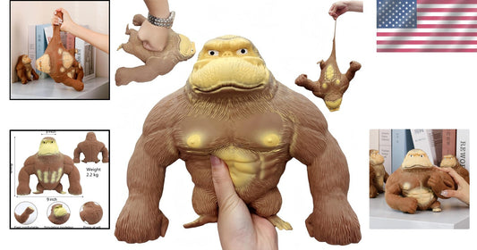 Squishy Stretchy Gorilla Toy - Non-Toxic Decompression Doll for All Ages