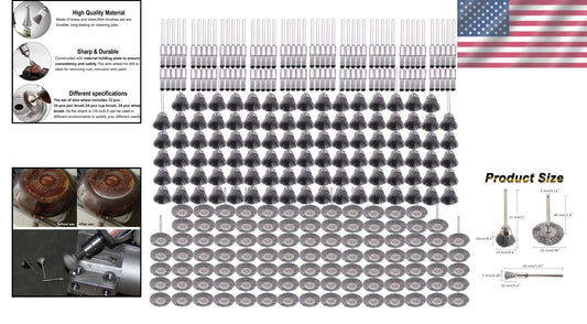 Heavy-Duty 300-Pack Wire Brushes with Sturdy Handles for All Rotary Tools