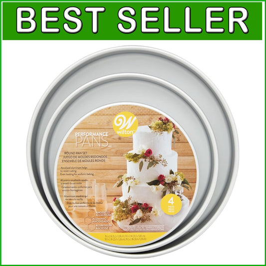 Durable Aluminum Cake Pans - 4 Sizes for Tall Layer Cakes and Special Occasions
