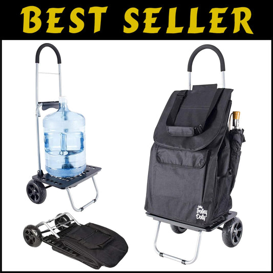 Bigger Trolley Dolly: Heavy-Duty Foldable Shopping Cart with Cushioned Handle