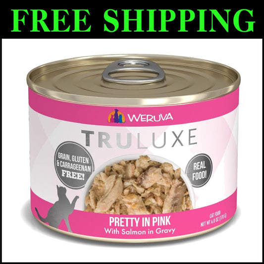 Luxury Grain-Free Salmon Cat Food in Gravy - Convenient 6oz Can Pack of 24