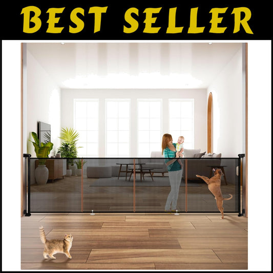 Scratch-Resistant 160" Retractable Baby Gate - Extra Tall for Secure Home Safety