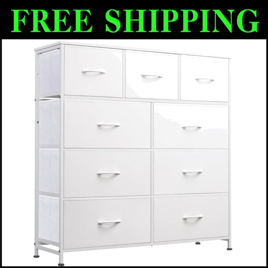 Stylish Freestanding 9-Drawer Storage Tower - Functional Design for Every Space
