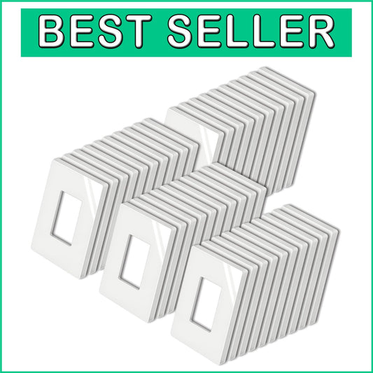 40-Pack Screwless Decorative Outlet Covers - Mid Size Glossy Off White Plates