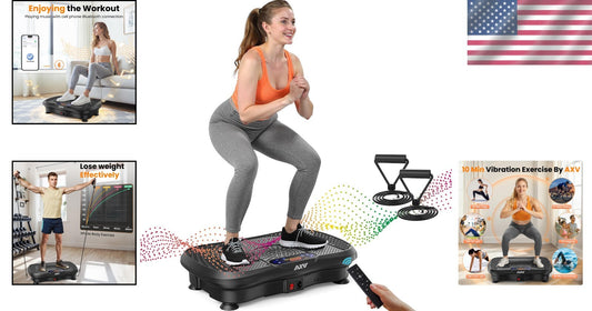 All-in-One Vibration Plate with Bluetooth and Resistance Bands – 330 lbs Limit