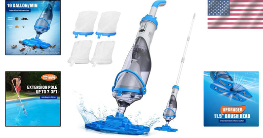 Cordless Rechargeable Pool Vacuum with Telescopic Pole for Effortless Cleaning