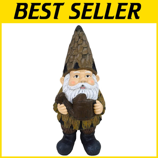 Charming 16" Indoor/Outdoor Gnome with Watering Can - Whimsical Garden Decor