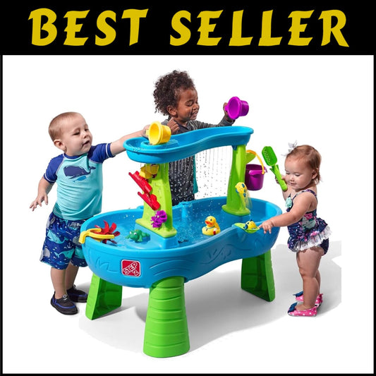 Interactive Sensory Playset for Toddlers: Water Table with Rain Shower Features