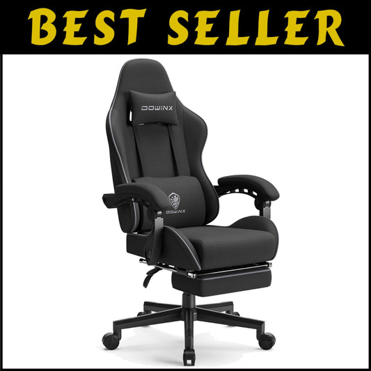 Adjustable Height Gaming Chair with Footrest & Recline - Perfect for Home Office