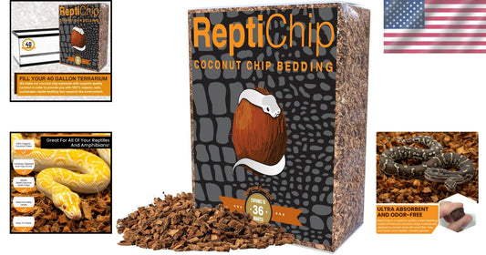 36 Quart Loose Coconut Chip Substrate for Healthy Snake and Tortoise Enclosures