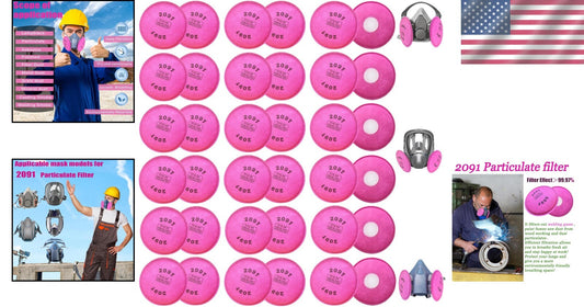 Efficient 2091 P-100 Respirator Filters - Fits 6000, 6200, 6800, and 7000 Series