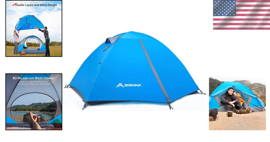 Durable 3-Season Backpacking Tent for Family Fun - Waterproof and Windproof