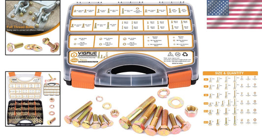 25 Size Hex Bolts Nuts Assortment Kit - 1060PCS Alloy Steel Fasteners Set