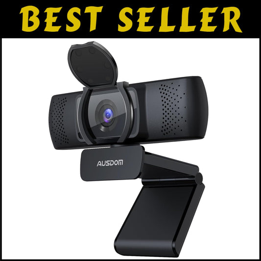 Professional Autofocus Webcam with Privacy Cover and Plug & Play USB Connection