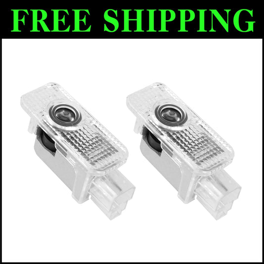 2 Pcs LED Ghost Shadow Door Lights for Audi Models - Fade Resistant Projection