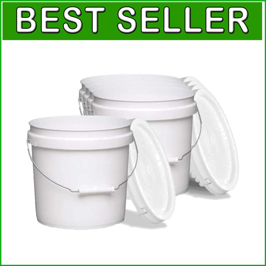 BPA-Free Heavy-Duty 2-Gallon Buckets with Lids - 5-Pack for All Storage Needs