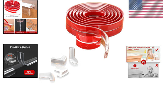 20ft Clear Silicone Corner and Edge Protectors - Safe, Stylish Baby Proofing
