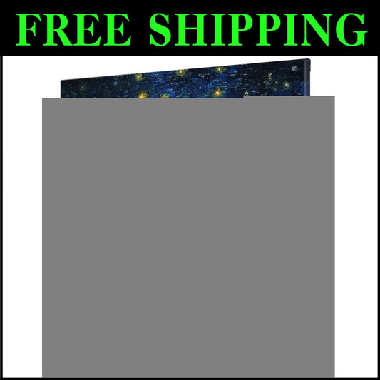 Stunning Starry Night Over The Rhone Canvas Wall Art - 30x24 with Hanging Tools