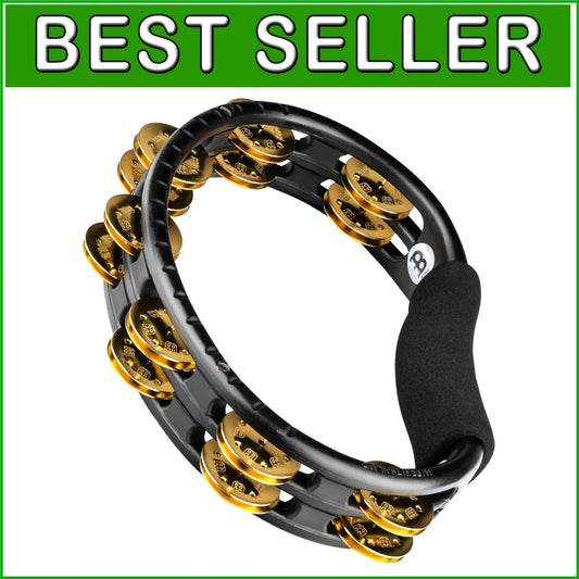 Durable Handheld Tambourine - Ergonomic Black Design with Double Row Jingles