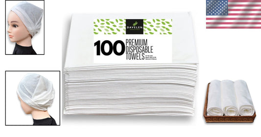 Hypoallergenic Disposable Towels for Hair, Face & Body - 100 pcs Spa Softness