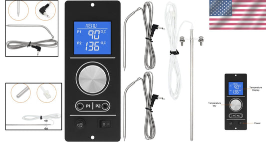 RTD Sensor Digital Thermostat for Camp Chef Pellet Grills with Dual Probe Setup