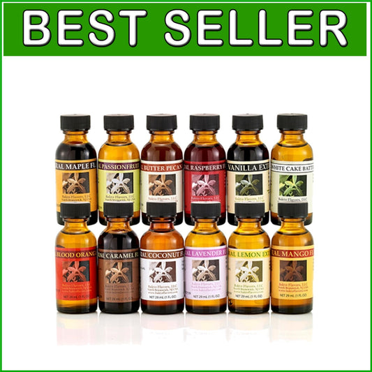 Baker's Best Collection: 12 Natural Flavor Extracts for All Your Baking Needs