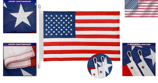 Vivid Color 12x18 ft American Flag – UV Resistant, Indoor/Outdoor Display