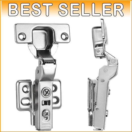 20-Piece Soft Close European Cabinet Hinges for Frameless Design - Nickel Finish