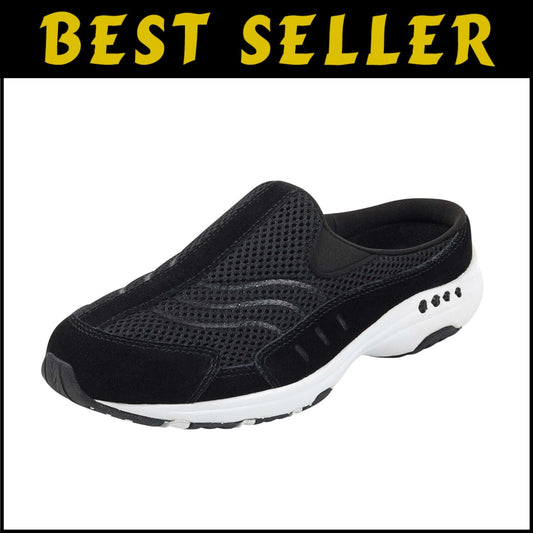 Orthotic-Friendly Women's Black Suede Slip-On Mules for All-Day Comfort