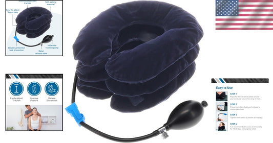 Cervical Traction Neck Brace with Inflator Bulb – Adjustable Support System