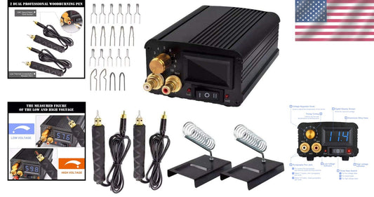 Adjustable Temperature Wood Burning Kit with Dual Pens & Accessories for Artists