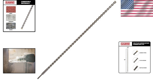 High-Performance 39 Inch 3/4 Inch SDS Plus Drill Bit for Heavy Masonry Work