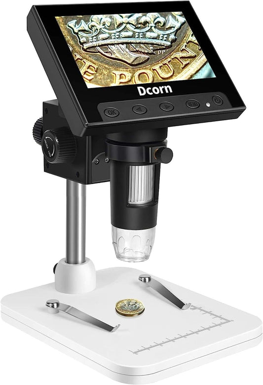10X-1000X Digital Microscope with 4.3" LCD for Coin Collection & Observation
