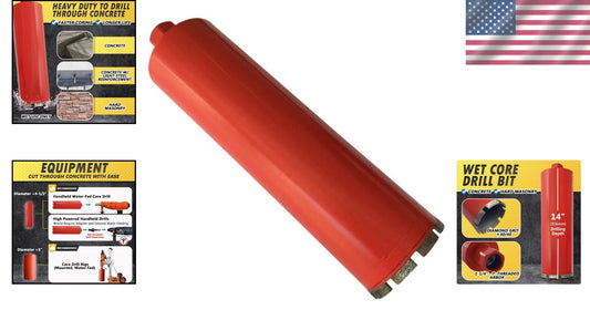 3" Wet Diamond Core Drill Bit with 14" Depth – Ideal for Concrete & Masonry